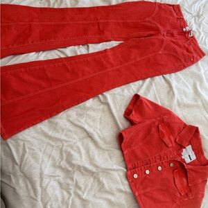 Fashion Nova Vibrant Orange Denim Apparel